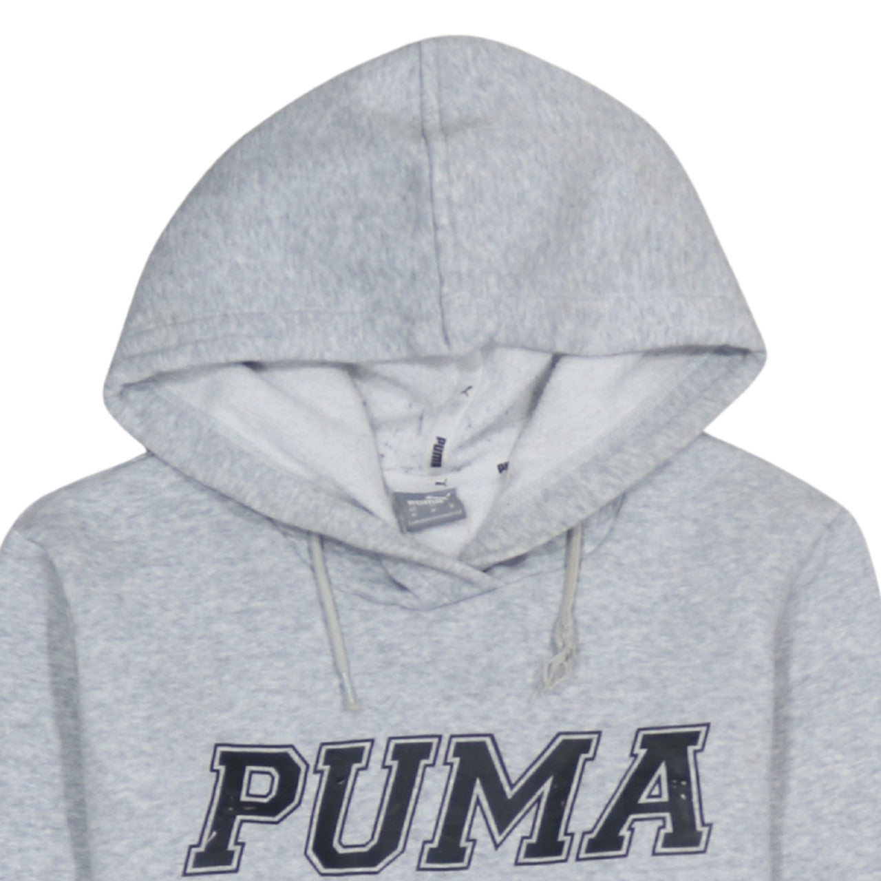 Puma Womens Grey Hooded Pullover Sweatshirt Size 12 Logo Print