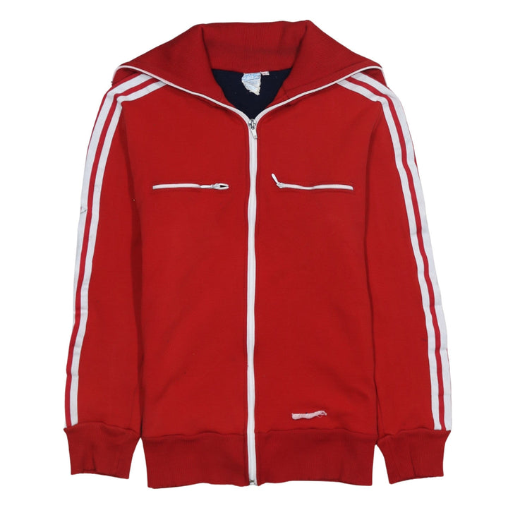 Adidas Womens Red Full Zip Hoodie Jacket Size M Retro Sports Style