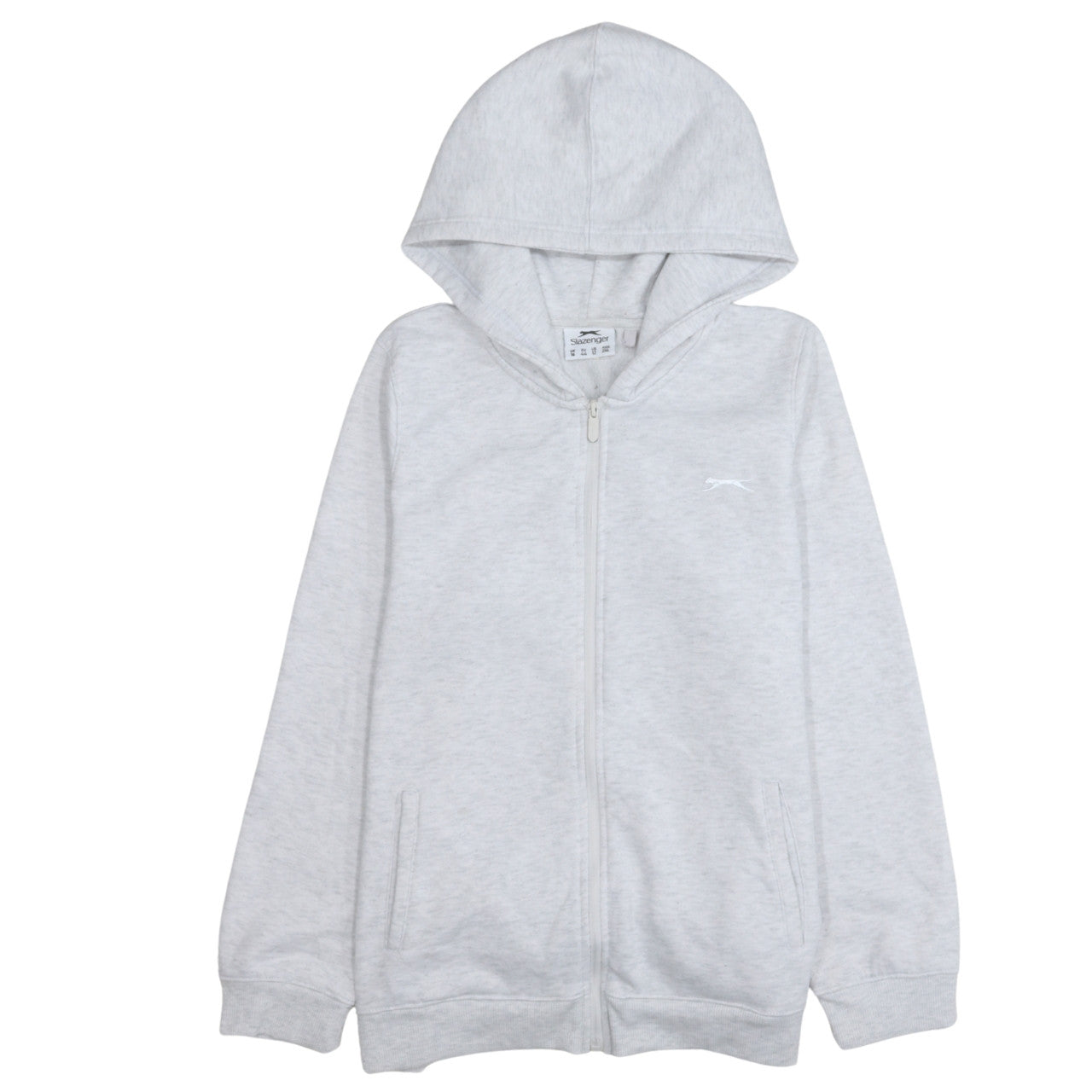 Slazenger Womens Light Grey Full Zip Hoodie UK 16 Cotton Blend