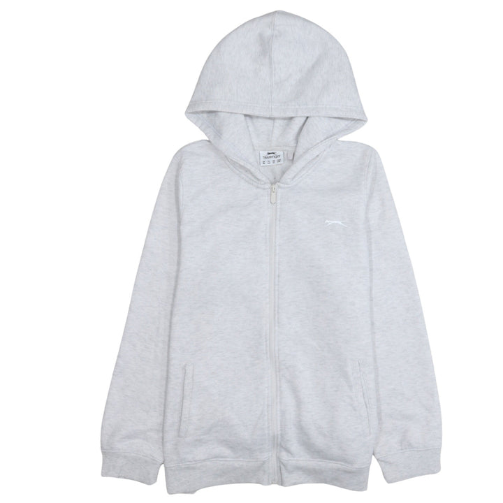 Slazenger Womens Light Grey Full Zip Hoodie UK 16 Cotton Blend