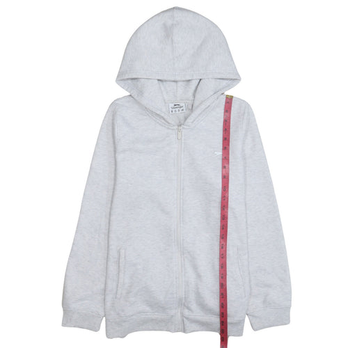 Slazenger Womens Light Grey Full Zip Hoodie UK 16 Cotton Blend