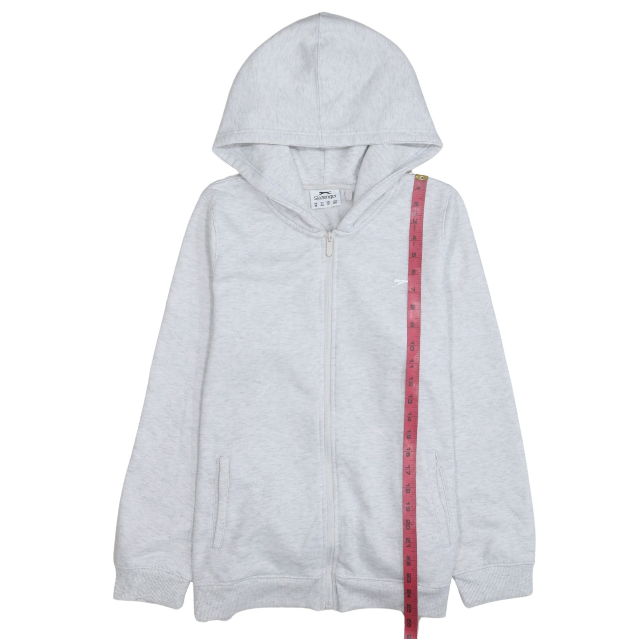 Slazenger Womens Light Grey Full Zip Hoodie UK 16 Cotton Blend