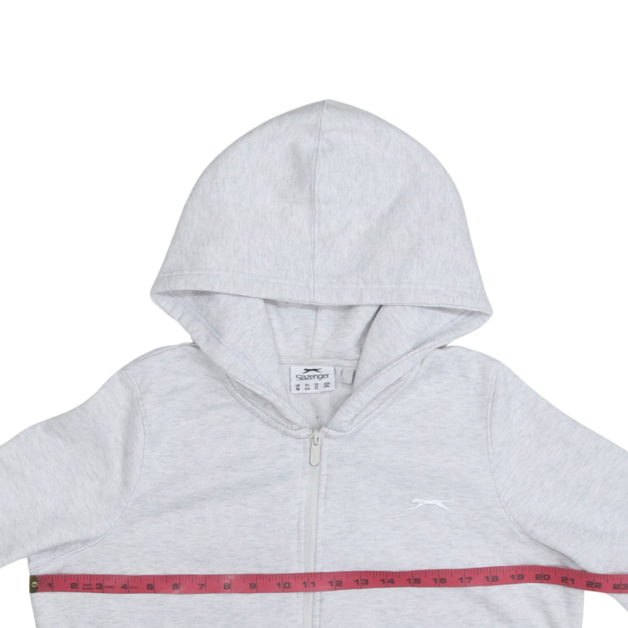 Slazenger Womens Light Grey Full Zip Hoodie UK 16 Cotton Blend
