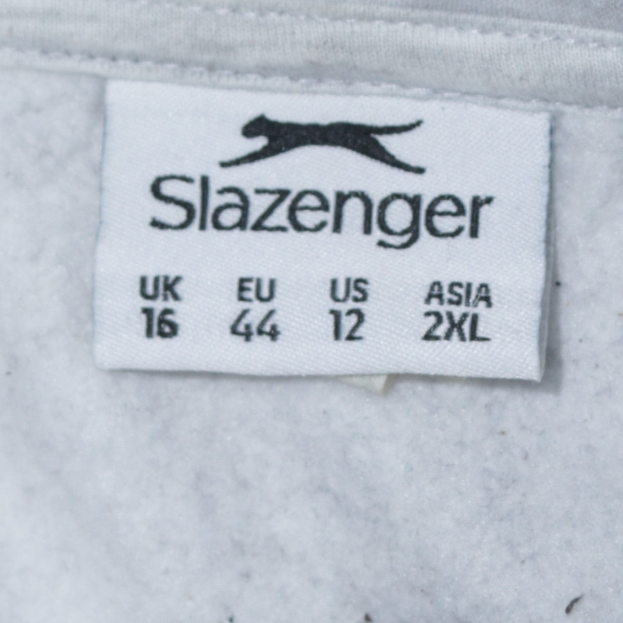Slazenger Womens Light Grey Full Zip Hoodie UK 16 Cotton Blend