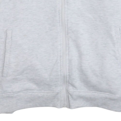 Slazenger Womens Light Grey Full Zip Hoodie UK 16 Cotton Blend