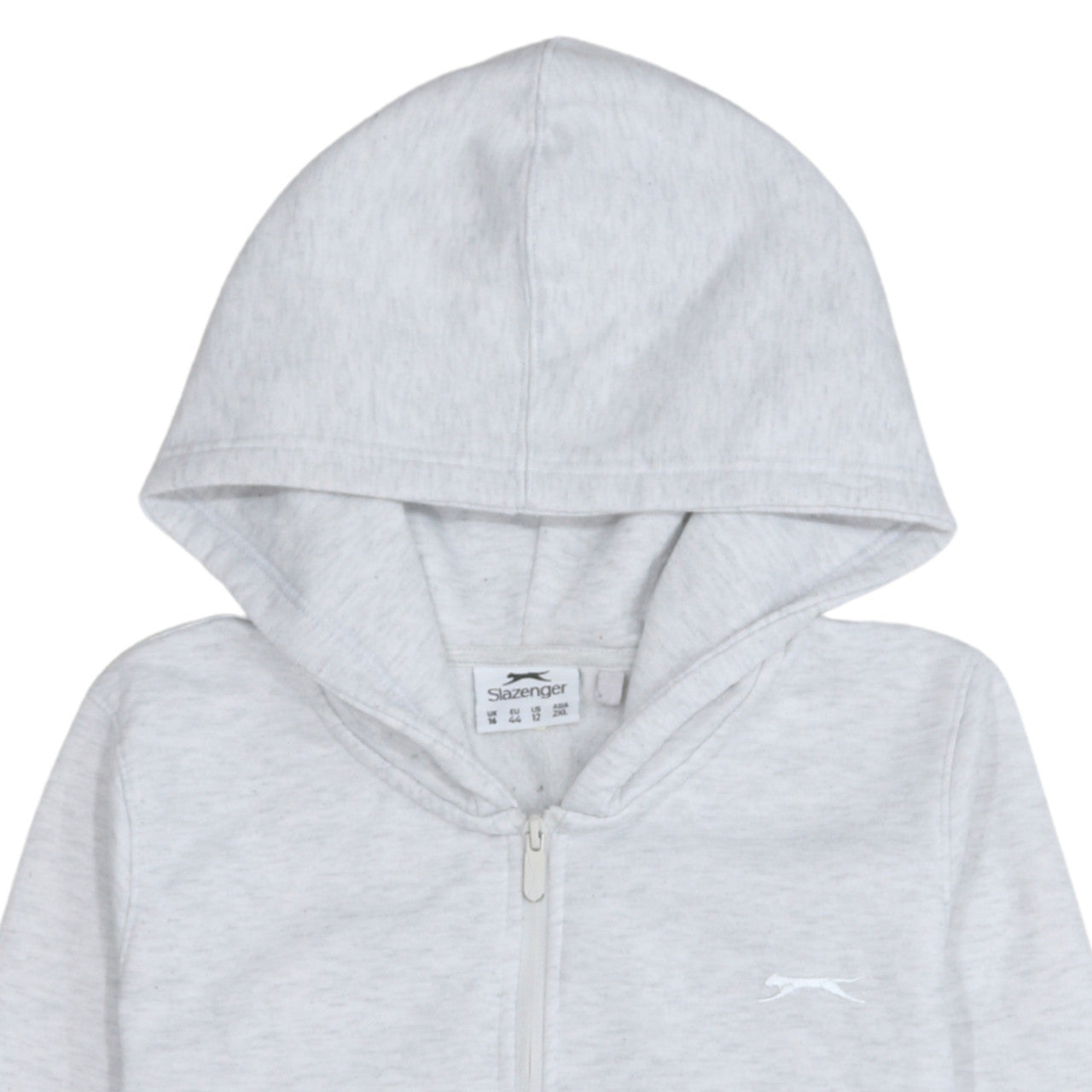 Slazenger Womens Light Grey Full Zip Hoodie UK 16 Cotton Blend