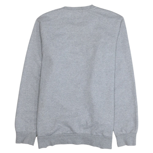 Adidas Mens Grey L Climalite Pullover Sweatshirt Crew Neck Logo
