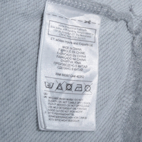 Adidas Mens Grey L Climalite Pullover Sweatshirt Crew Neck Logo