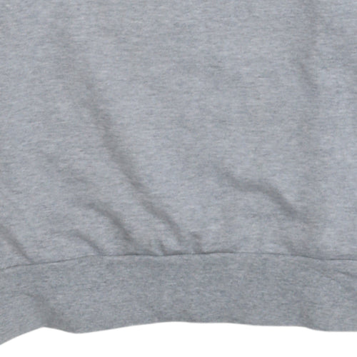 Adidas Mens Grey L Climalite Pullover Sweatshirt Crew Neck Logo