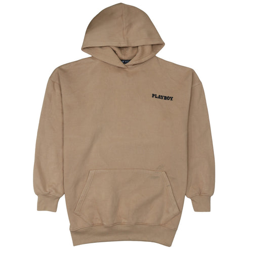 Playboy x Missguided Beige Unisex Hoodie Medium Pullover Graphic