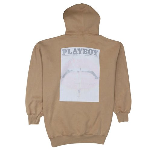 Playboy x Missguided Beige Unisex Hoodie Medium Pullover Graphic