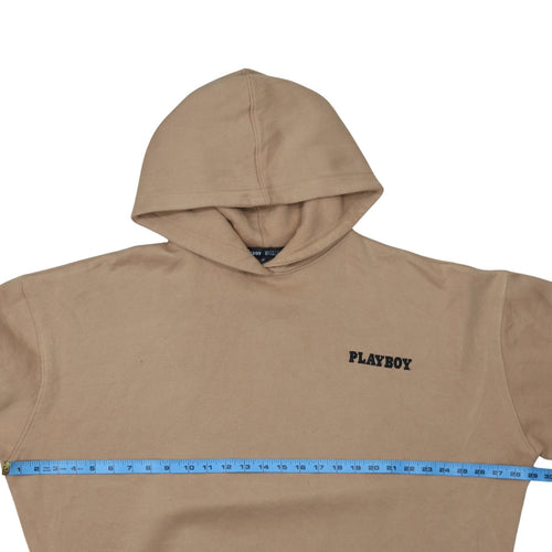Playboy x Missguided Beige Unisex Hoodie Medium Pullover Graphic