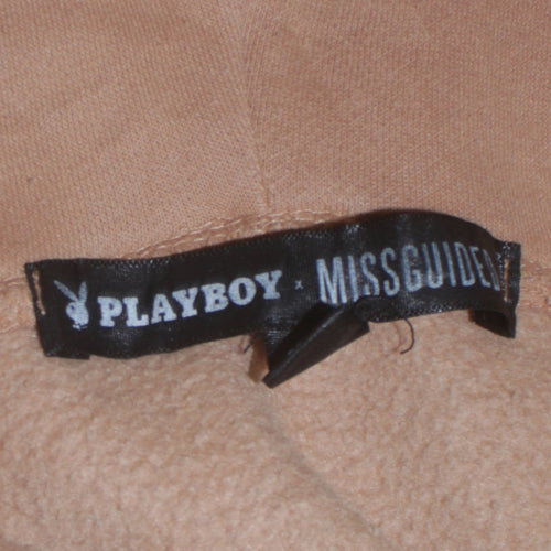Playboy x Missguided Beige Unisex Hoodie Medium Pullover Graphic