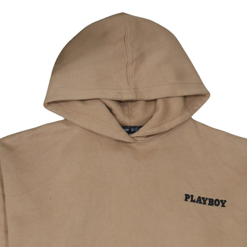 Playboy x Missguided Beige Unisex Hoodie Medium Pullover Graphic