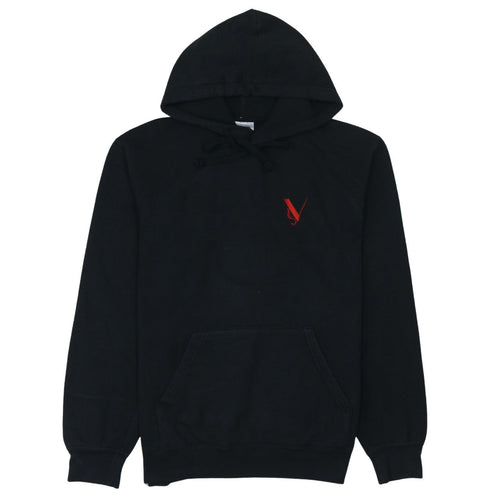 Russell Mens Black Embroidered Pullover Hoodie M Fleece
