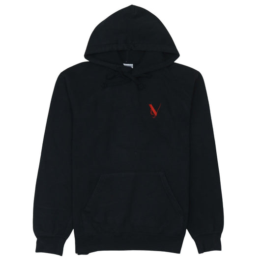 Russell Mens Black Embroidered Pullover Hoodie M Fleece