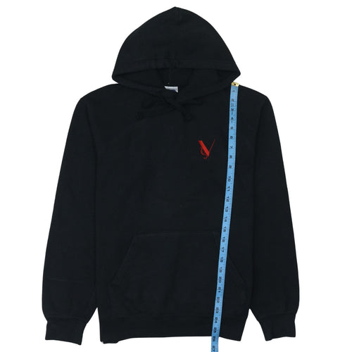 Russell Mens Black Embroidered Pullover Hoodie M Fleece