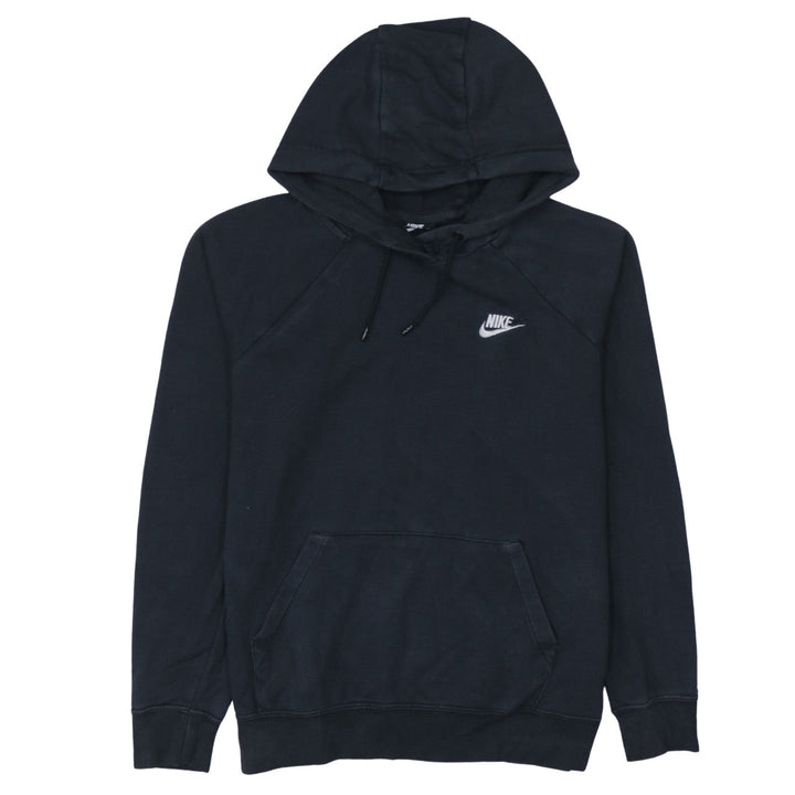 Nike Women Black Medium Pullover Hoodie Cotton Blend Logo Sportswear