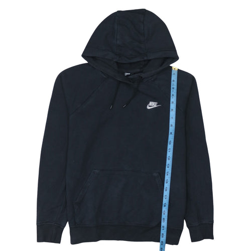 Nike Women Black Medium Pullover Hoodie Cotton Blend Logo Sportswear