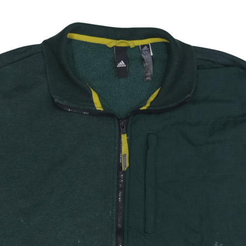 Adidas Men’s Green Full Zip Fleece Sweatshirt XL Regular Fit