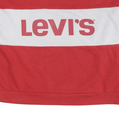 Levi's Women's Red Logo Crew Neck Pullover Sweatshirt Size S