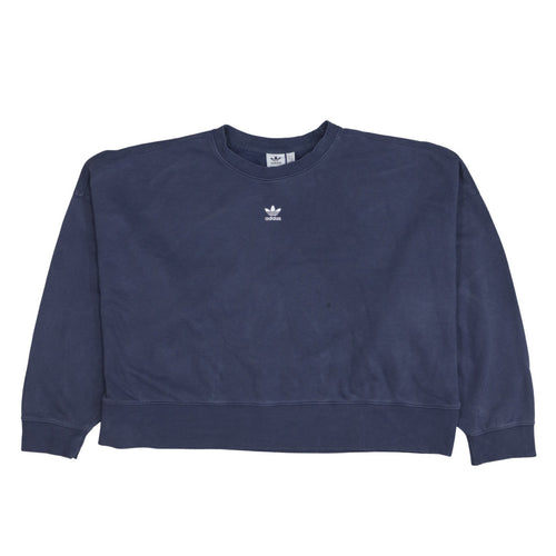 Adidas Women Navy Blue Crew Neck Sweatshirt Size 22 XL