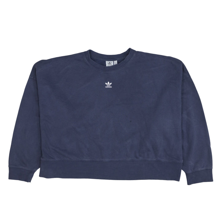 Adidas Women Navy Blue Crew Neck Sweatshirt Size 22 XL