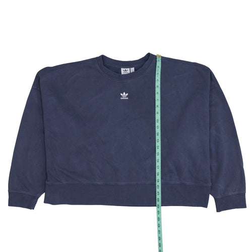 Adidas Women Navy Blue Crew Neck Sweatshirt Size 22 XL