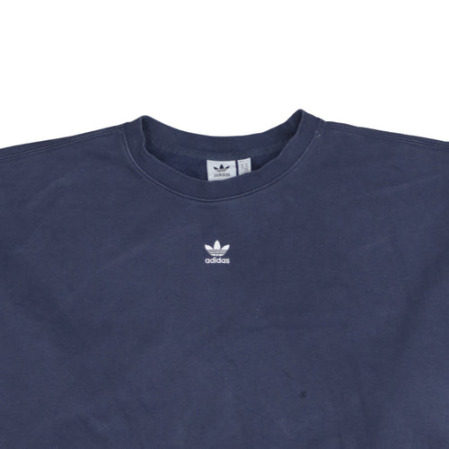 Adidas Women Navy Blue Crew Neck Sweatshirt Size 22 XL