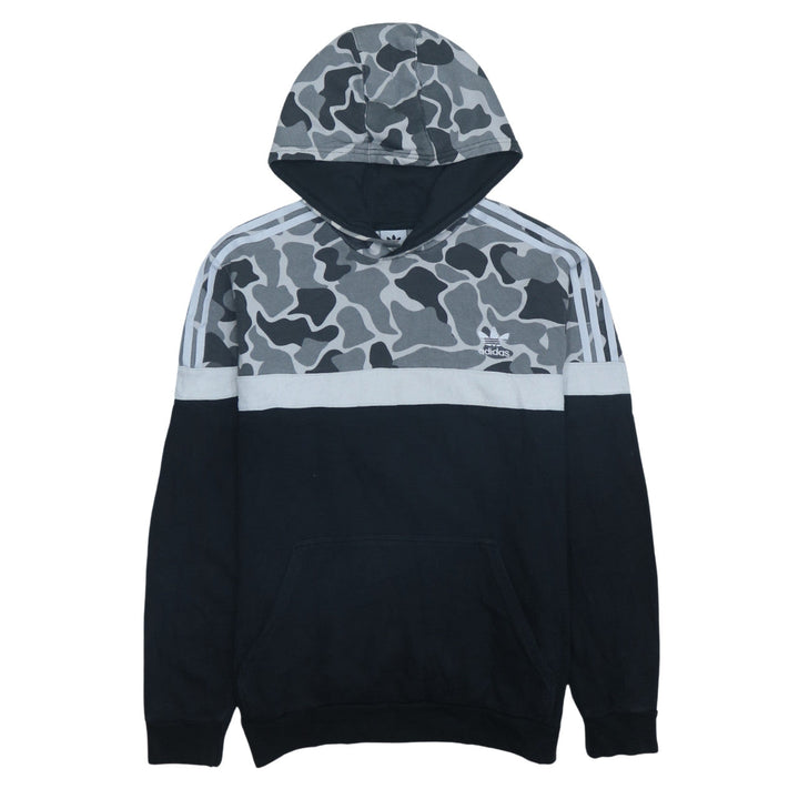 Adidas Boys Grey Camouflage Pullover Hoodie XL 15-16 Years Cotton Blend