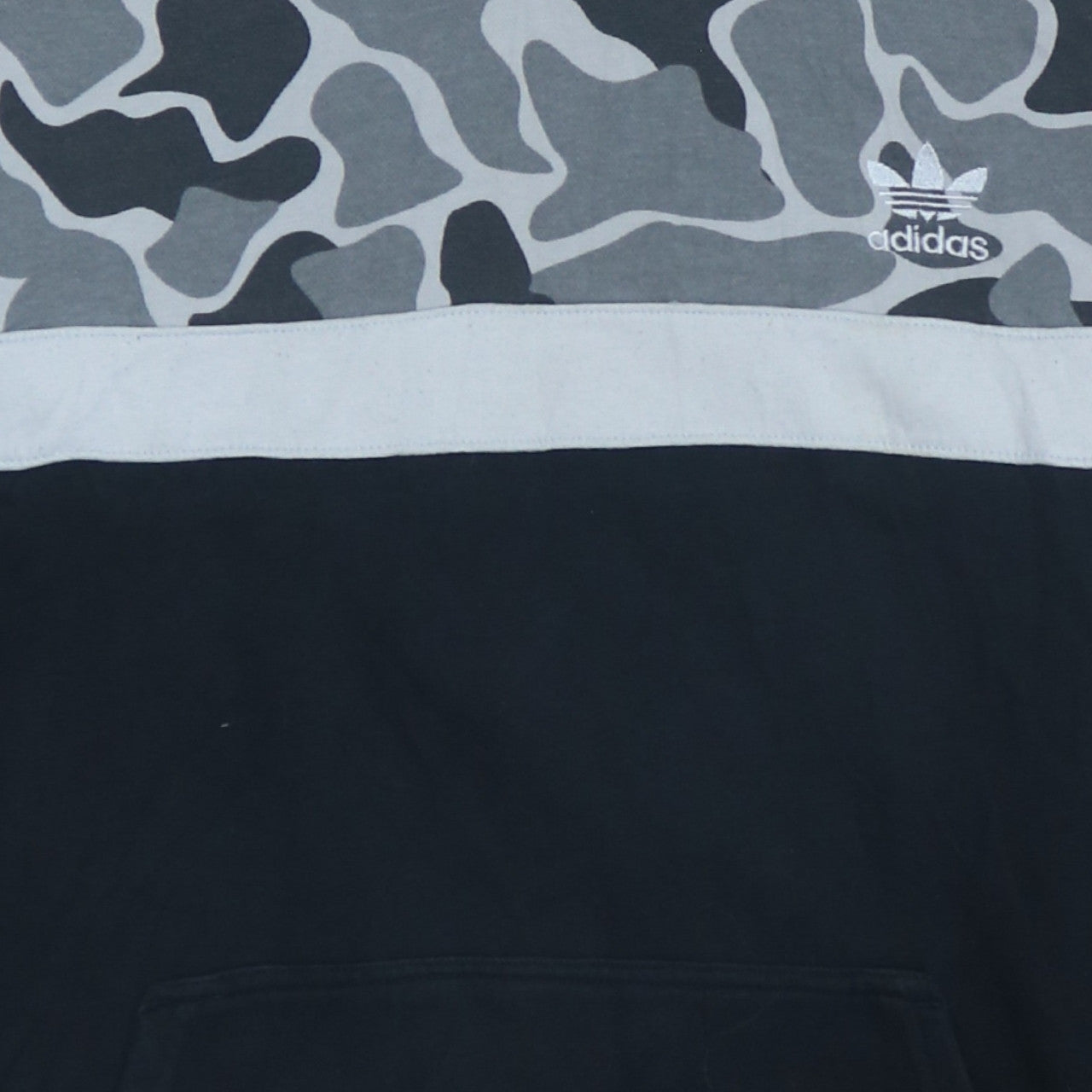 Adidas Boys Grey Camouflage Pullover Hoodie XL 15-16 Years Cotton Blend