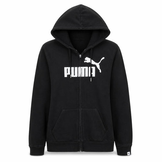 Front view of Puma Women's Black, size 12, Full Zip Hoodie Sweatshirt