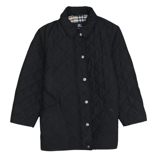 Burberry London Men's Black Quilted Jacket M Classic Mid-Length Coat