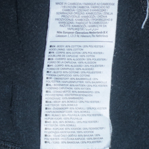Nike Men's Black Pullover Hoodie Size M Fleece Logo Sportswear