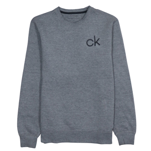 Calvin Klein Men's Grey Logo Sweatshirt Size S Crew Neck Pullover