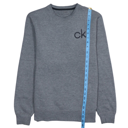Calvin Klein Men's Grey Logo Sweatshirt Size S Crew Neck Pullover