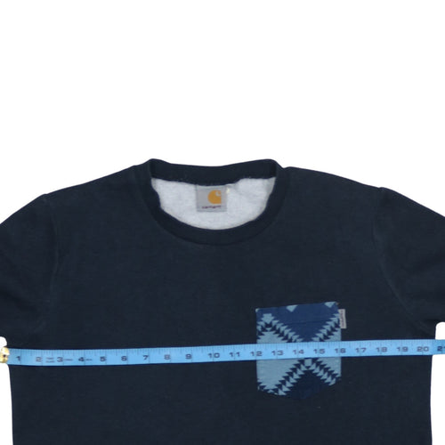Carhartt Men’s Blue Eaton Pocket Crew Neck Sweatshirt Size M