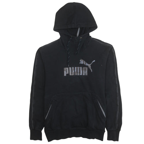 Puma Mens Black Pullover Hoodie Logo Fleece Sweatshirt M