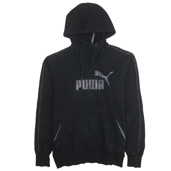 Puma Mens Black Pullover Hoodie Logo Fleece Sweatshirt M