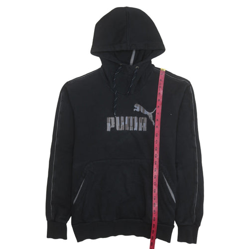 Puma Mens Black Pullover Hoodie Logo Fleece Sweatshirt M