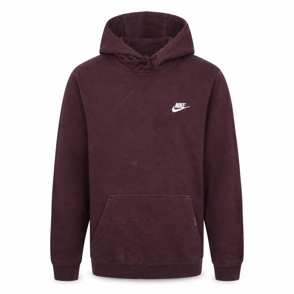 Front view of Nike Men's Purple Small Pullover Hoodie with Logo