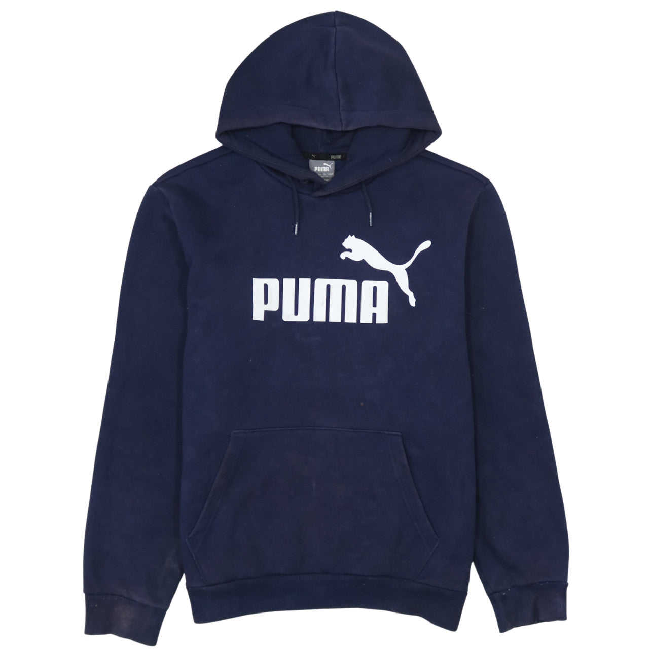 Puma Men's Blue Pullover Hoodie Small Logo Fleece Sweatshirt