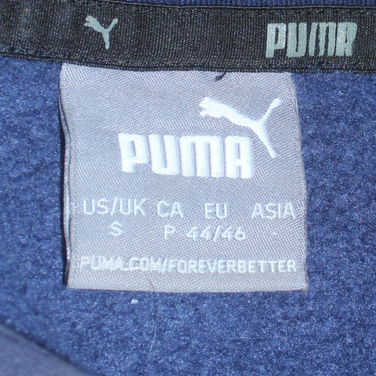 Puma Men's Blue Pullover Hoodie Small Logo Fleece Sweatshirt