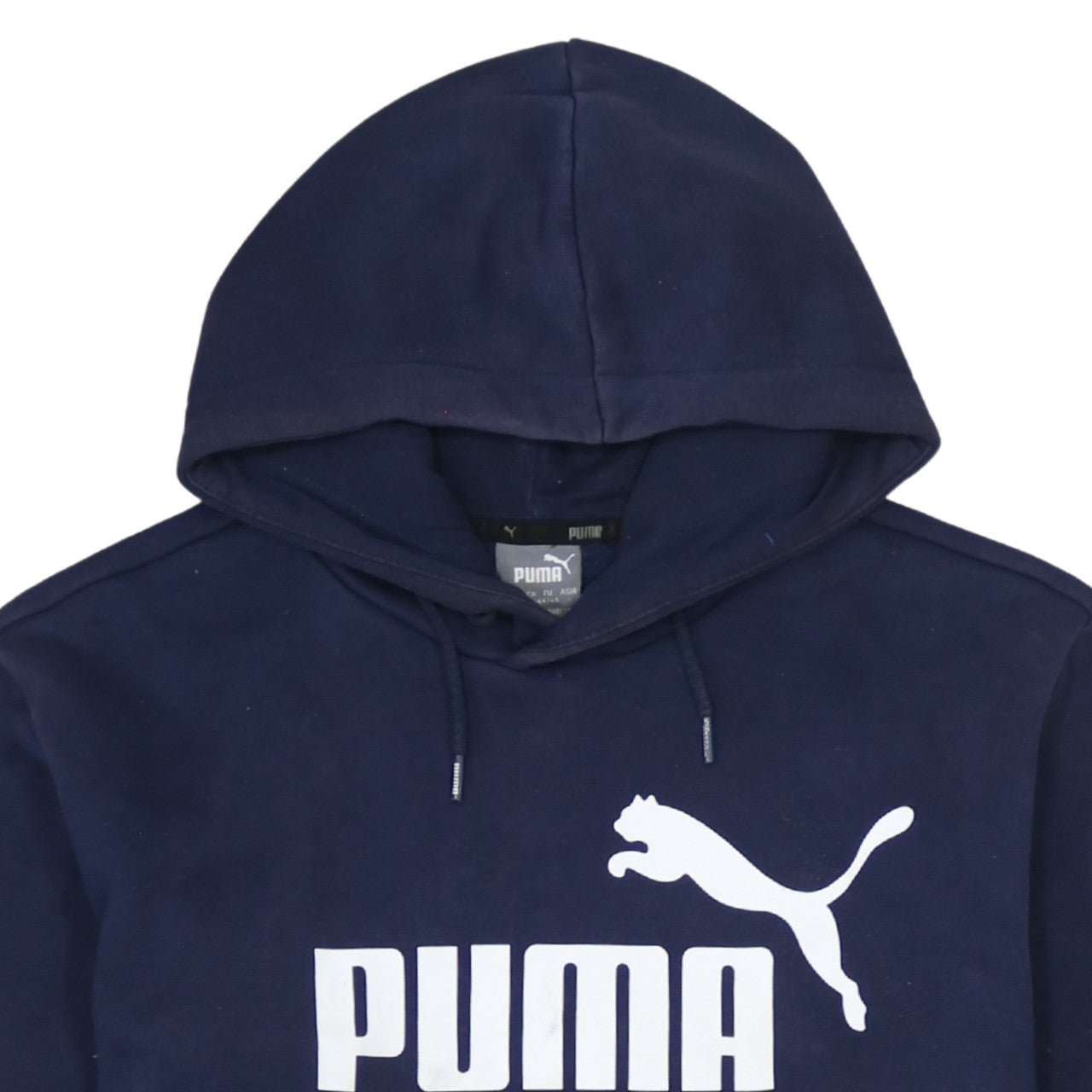 Puma Men's Blue Pullover Hoodie Small Logo Fleece Sweatshirt