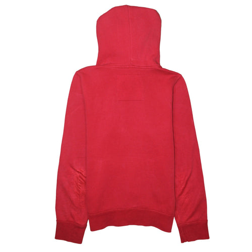 Hollister Men's Red Pullover Hoodie M Logo Graphic Cotton Fleece