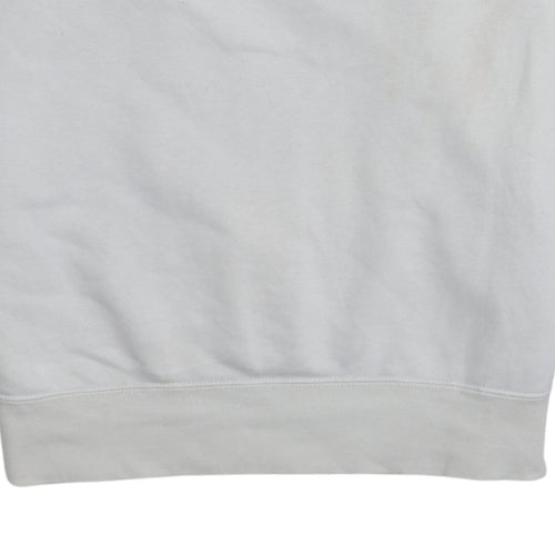 Nike Men's White Small Logo Pullover Sweatshirt Crew Neck Sportswear
