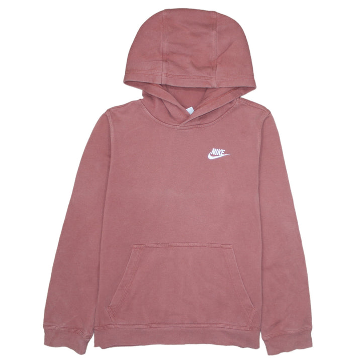 Nike Girls Pink Logo Pullover Hoodie Size L 147-158cm Fleece