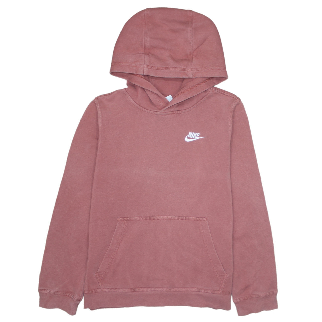 Nike Girls Pink Logo Pullover Hoodie Size L 147-158cm Fleece