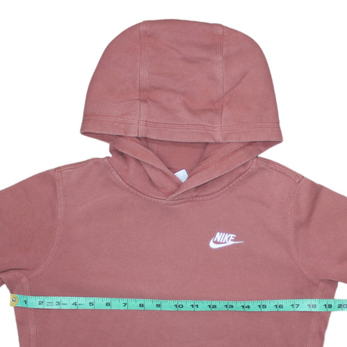 Nike Girls Pink Logo Pullover Hoodie Size L 147-158cm Fleece