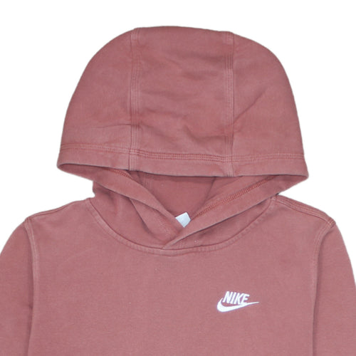Nike Girls Pink Logo Pullover Hoodie Size L 147-158cm Fleece